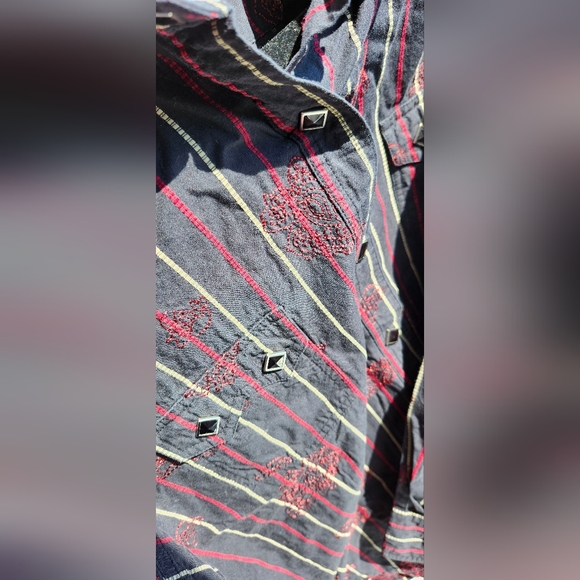 Black Roper Western Cotton Riding Shirt - Picture 3 of 4